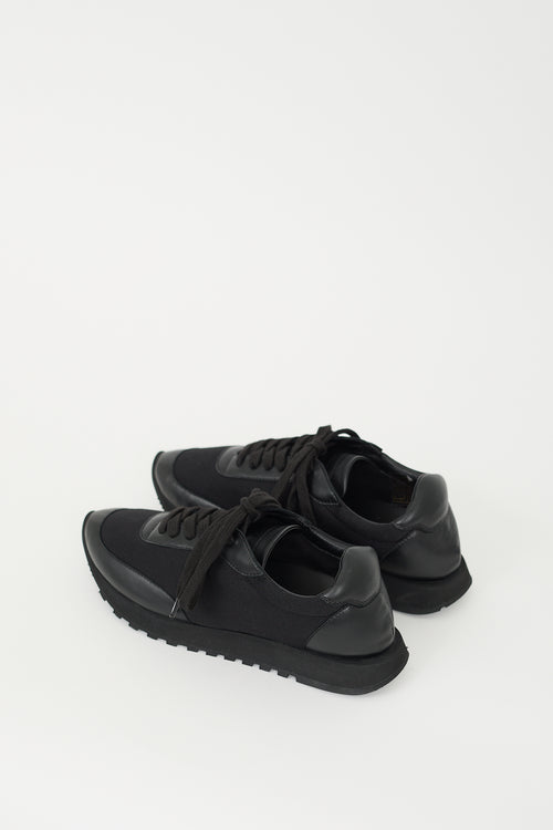 The Row Black Mesh 
Leather Owen Runner Sneaker