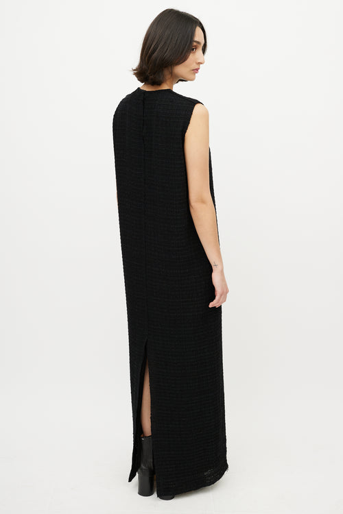 The Row Black Textured Knit Sleeveless Dress