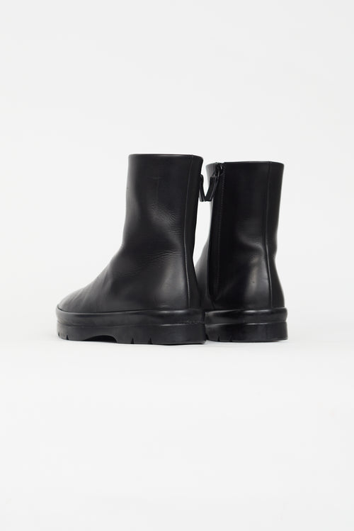 The Row Black Leather Billie Boot