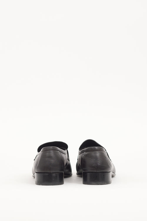 The Row Black Leather Soft Loafer