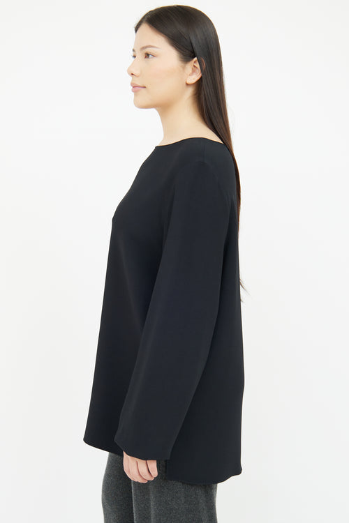 The Row Black Long Sleeve Top