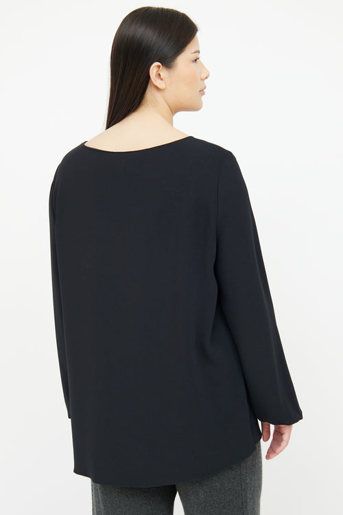 The Row Black Long Sleeve Top