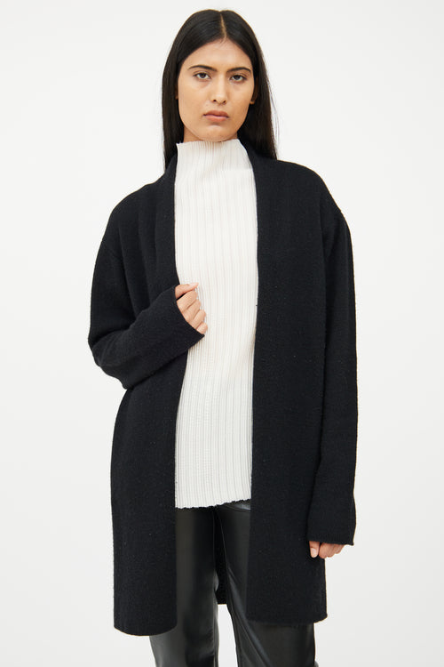 The Row Black Cashmere Knit Cardigan