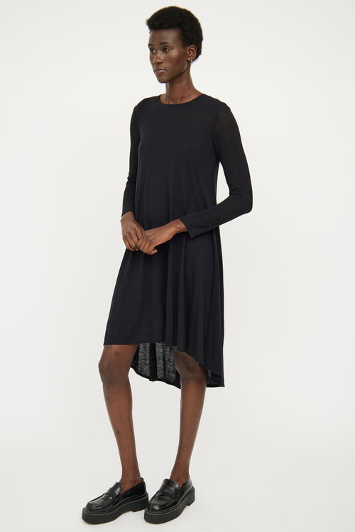 The Row Black Long Sleeve Dress