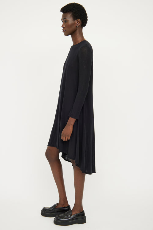 The Row Black Long Sleeve Dress