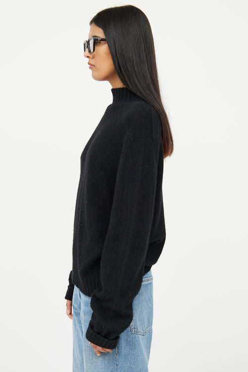 The Row Black Cashmere Knit Sweater