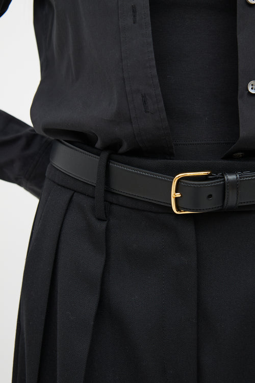 The Row Black Classic Leather Belt