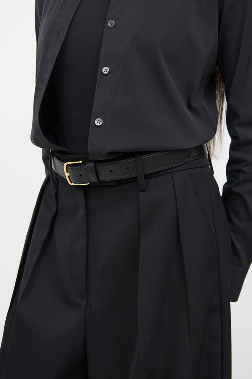 The Row Black Classic Leather Belt