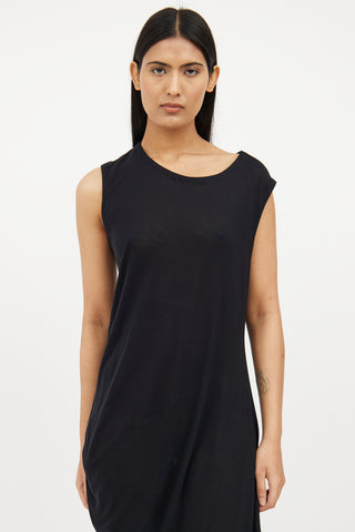 Black Jersey Sleeveless Dress