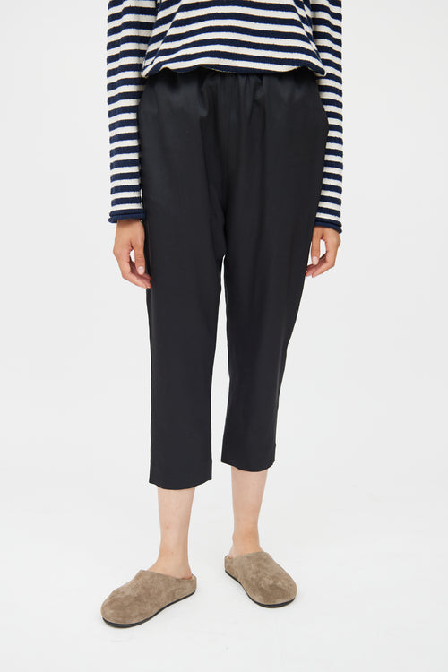 The Row Black Silk Blend Pant