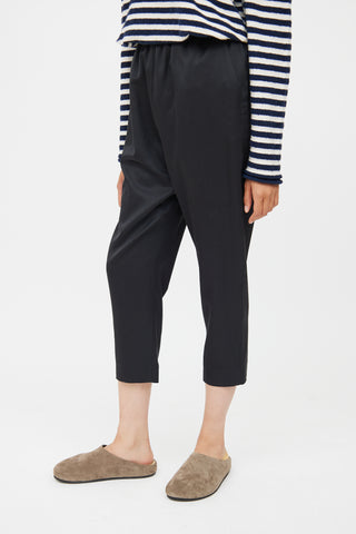 The Row Black Silk Blend Pant