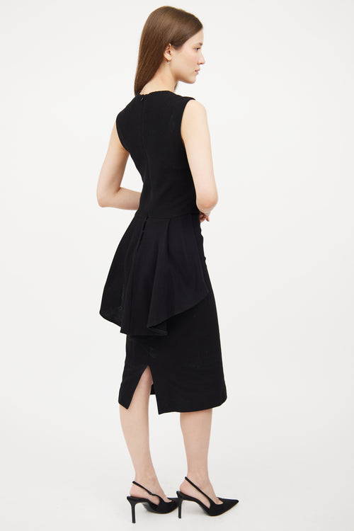 Woven Bustle Midi Dress