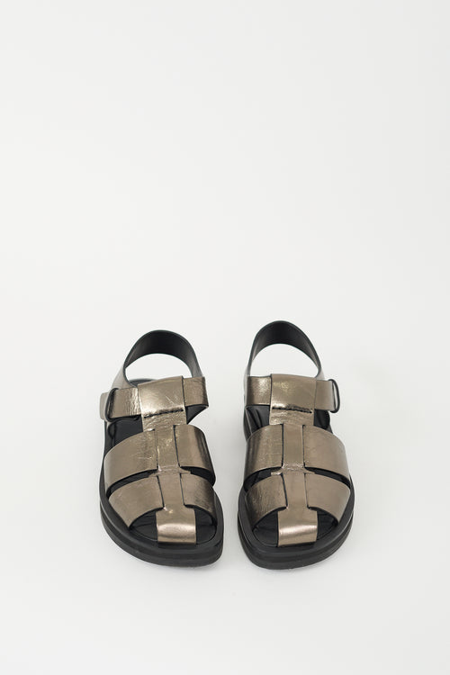 The Row Bronze Metallic Fisherman Sandal