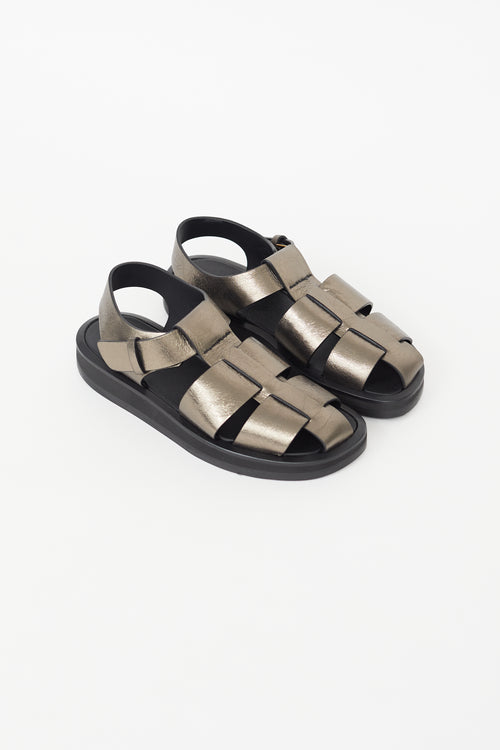 The Row Bronze Metallic Fisherman Sandal