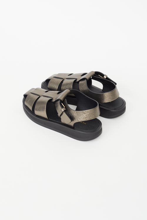 The Row Bronze Metallic Fisherman Sandal