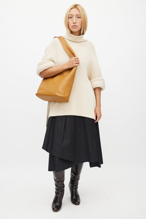 The Row Brown Bindle Three Leather Tote