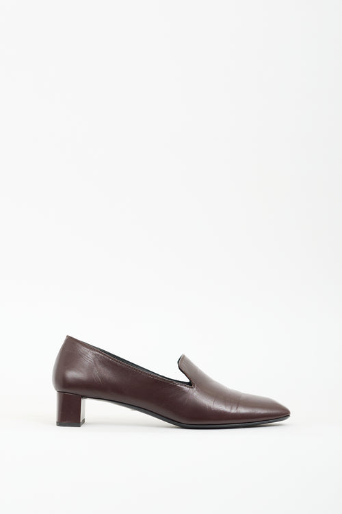 The Row Brown Leather Margaret Loafer