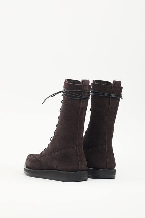 The Row Brown Suede Patty Boot