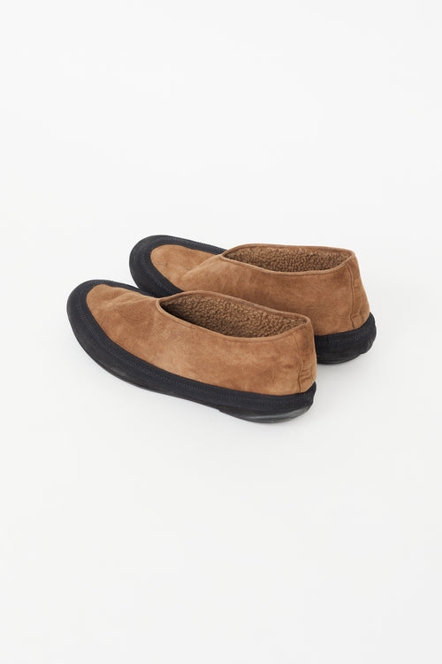 The Row Brown 
Black Fairy Shearling Flat