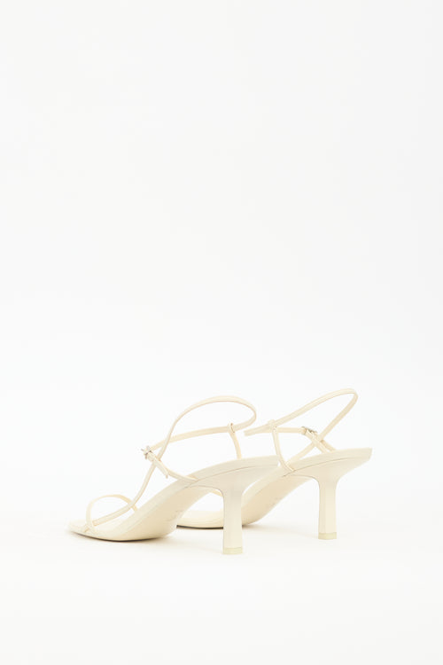 The Row Cream Leather Bare Heeled Sandal