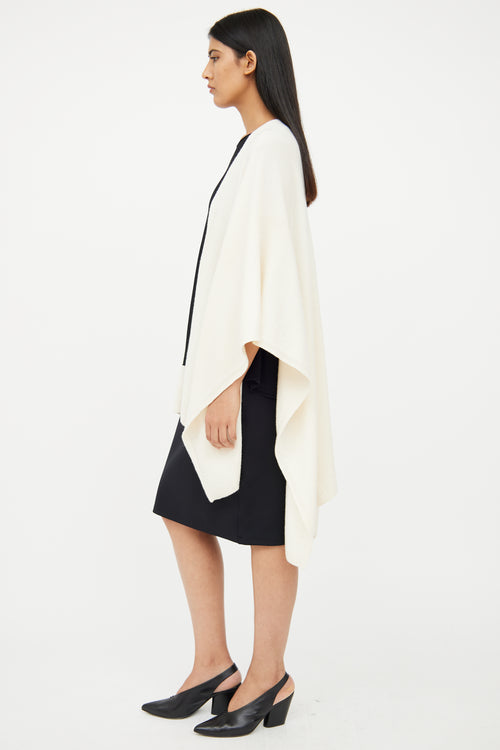 The Row Cream Cashmere Knit Shawl