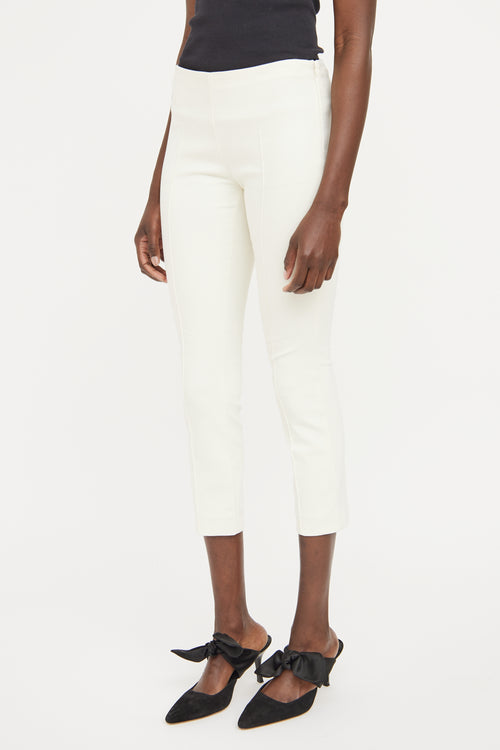 The Row Cream Pleat Slim Pant