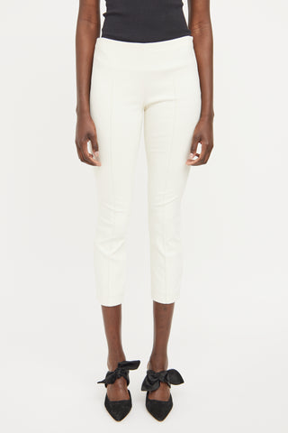 The Row Cream Pleat Slim Pant