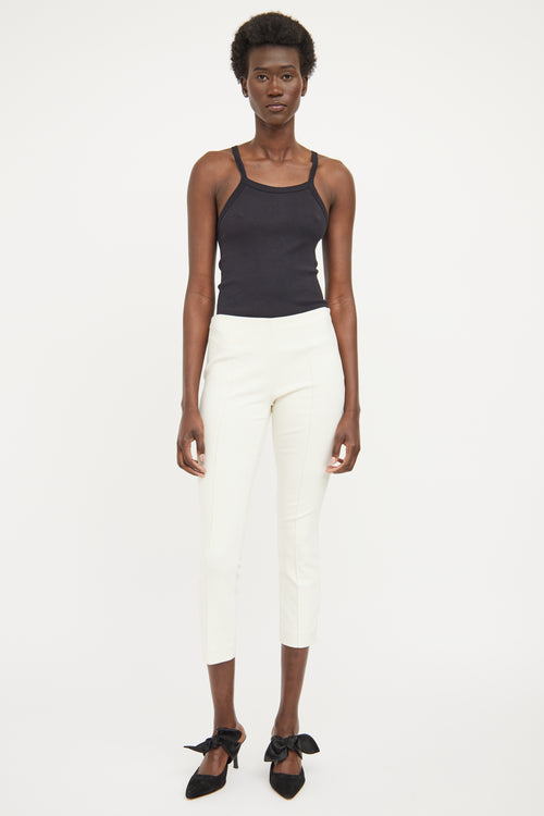 The Row Cream Pleat Slim Pant