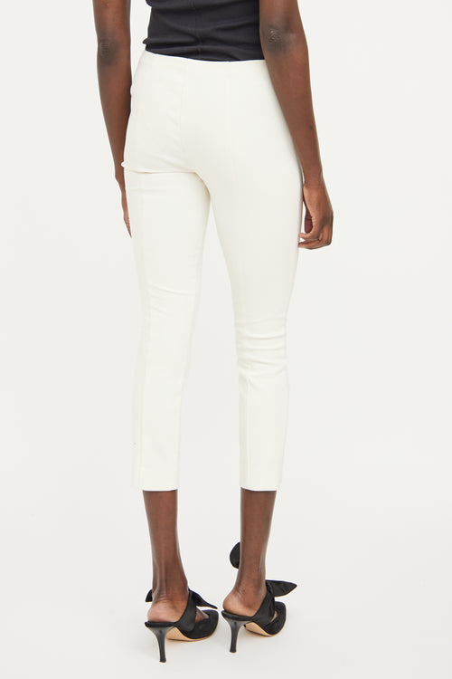 The Row Cream Pleat Slim Pant