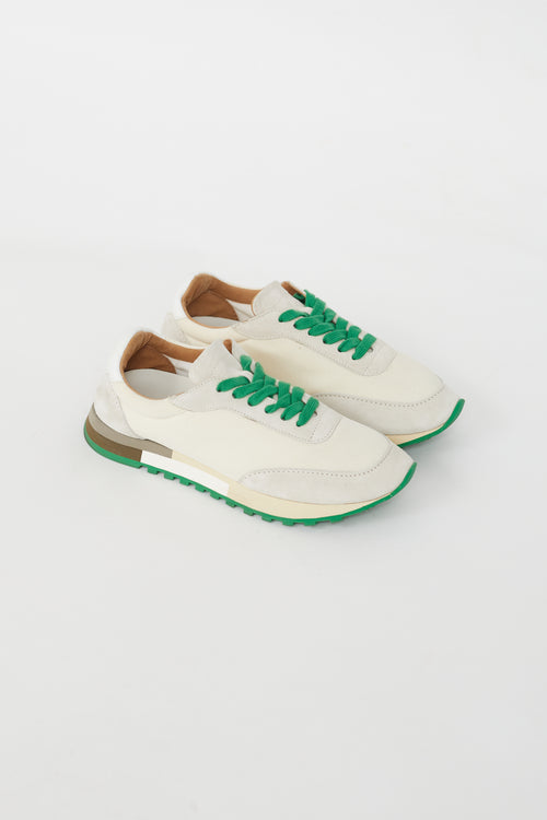 The Row Cream 
Green Owen Sneaker