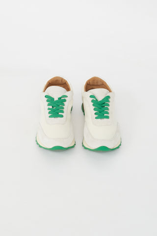 The Row Cream 
Green Owen Sneaker