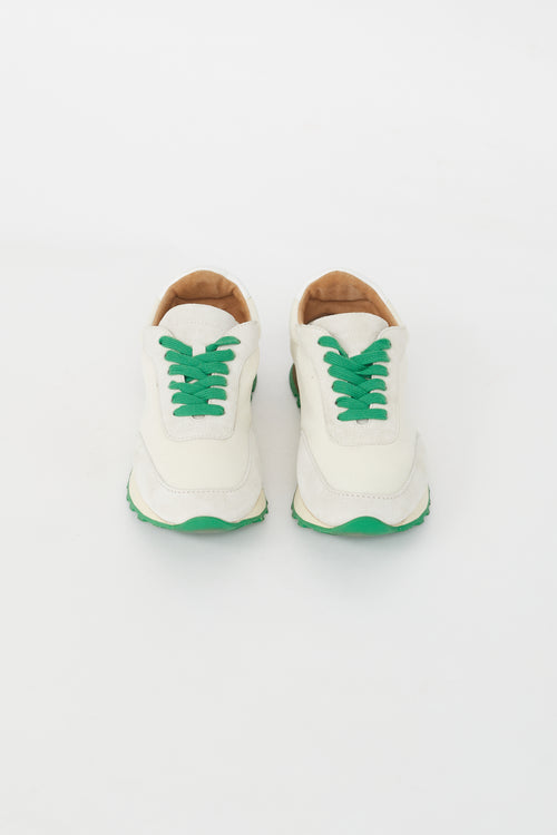 The Row Cream 
Green Owen Sneaker