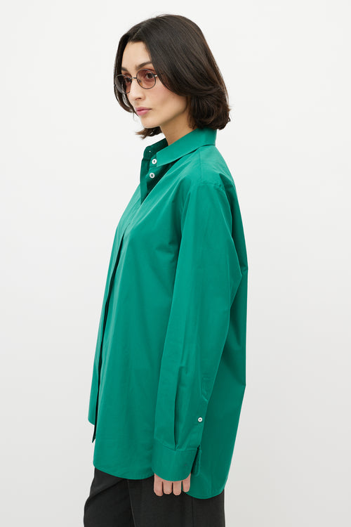 The Row Green Cotton Big Sisea Button Up