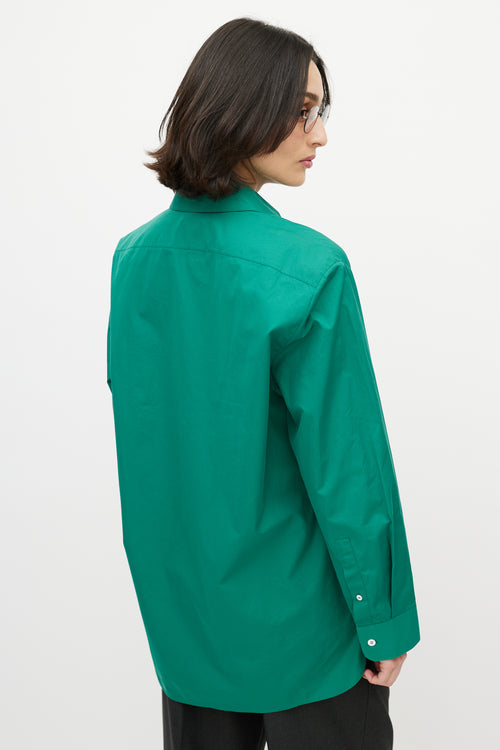 The Row Green Cotton Big Sisea Button Up