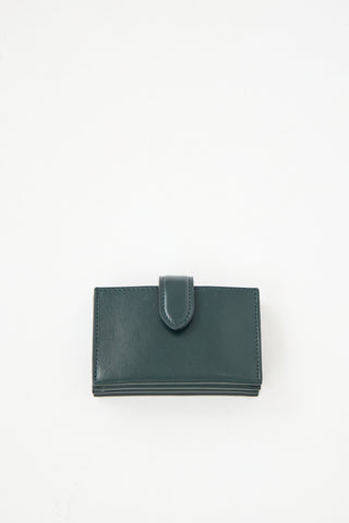 The Row Dark Green Leather Card Holder