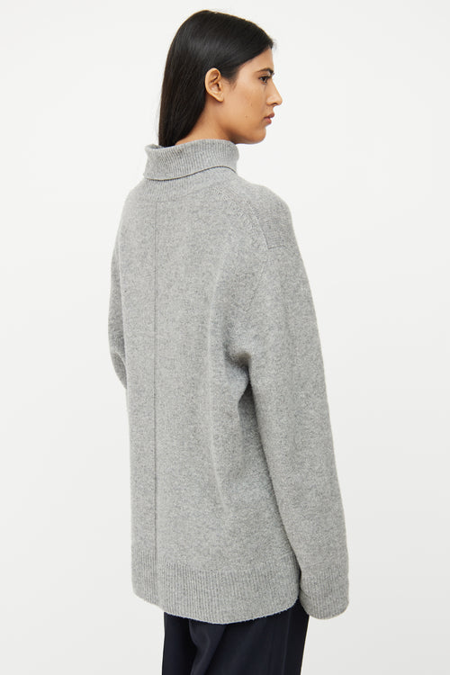 The Row Grey Cashmere Knit Turtleneck