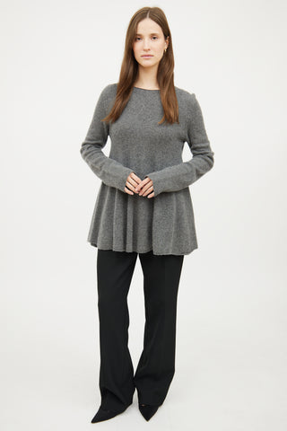 The Row Grey Knit Long Sleeve Sweater