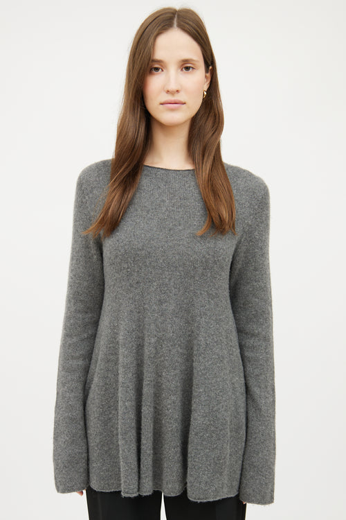 The Row Grey Knit Long Sleeve Sweater