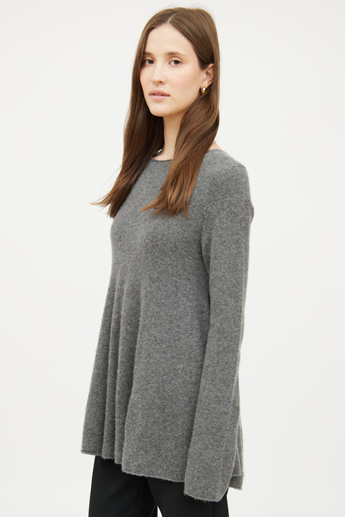 The Row Grey Knit Long Sleeve Sweater