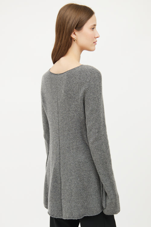 The Row Grey Knit Long Sleeve Sweater