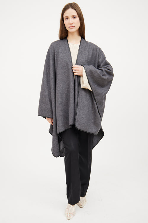 Wool 
Leather Cape