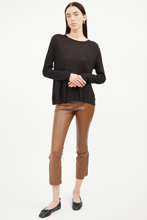 The Row Black Long Sleeve Top