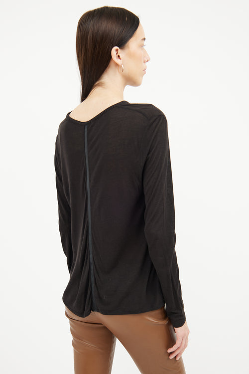 The Row Black Long Sleeve Top