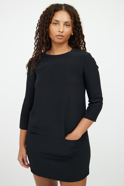 The Row Black Pocket Short Dress