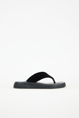 The Row Leather 
Velvet Ginza Sandal