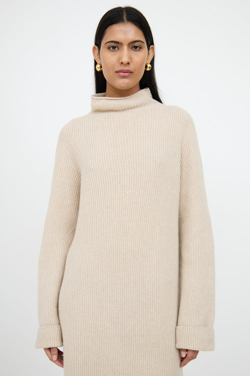 The RowBeige Wool Cashmere Dress