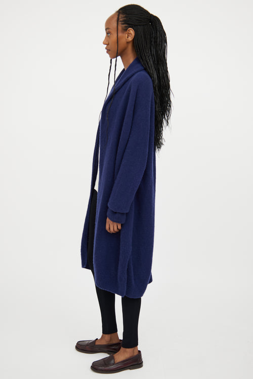 The Row Navy Cashmere 
Silk Open Cardigan