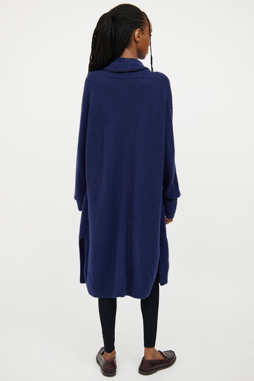 The Row Navy Cashmere 
Silk Open Cardigan