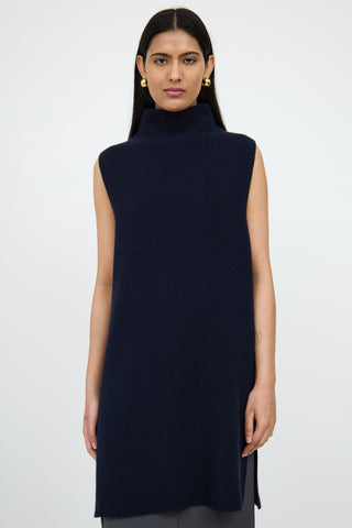 The RowNavy Cashmere Mockneck Sweater