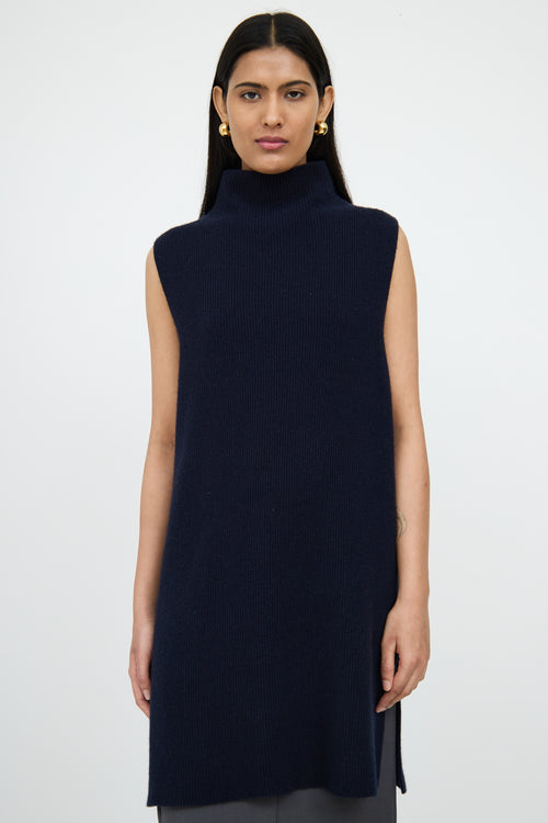 The RowNavy Cashmere Mockneck Sweater